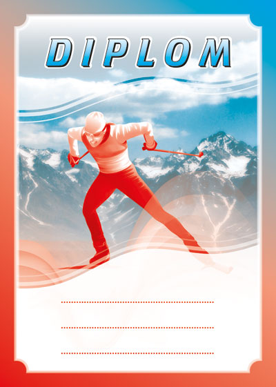 Lyžování - diplom papírový DP0012 A4